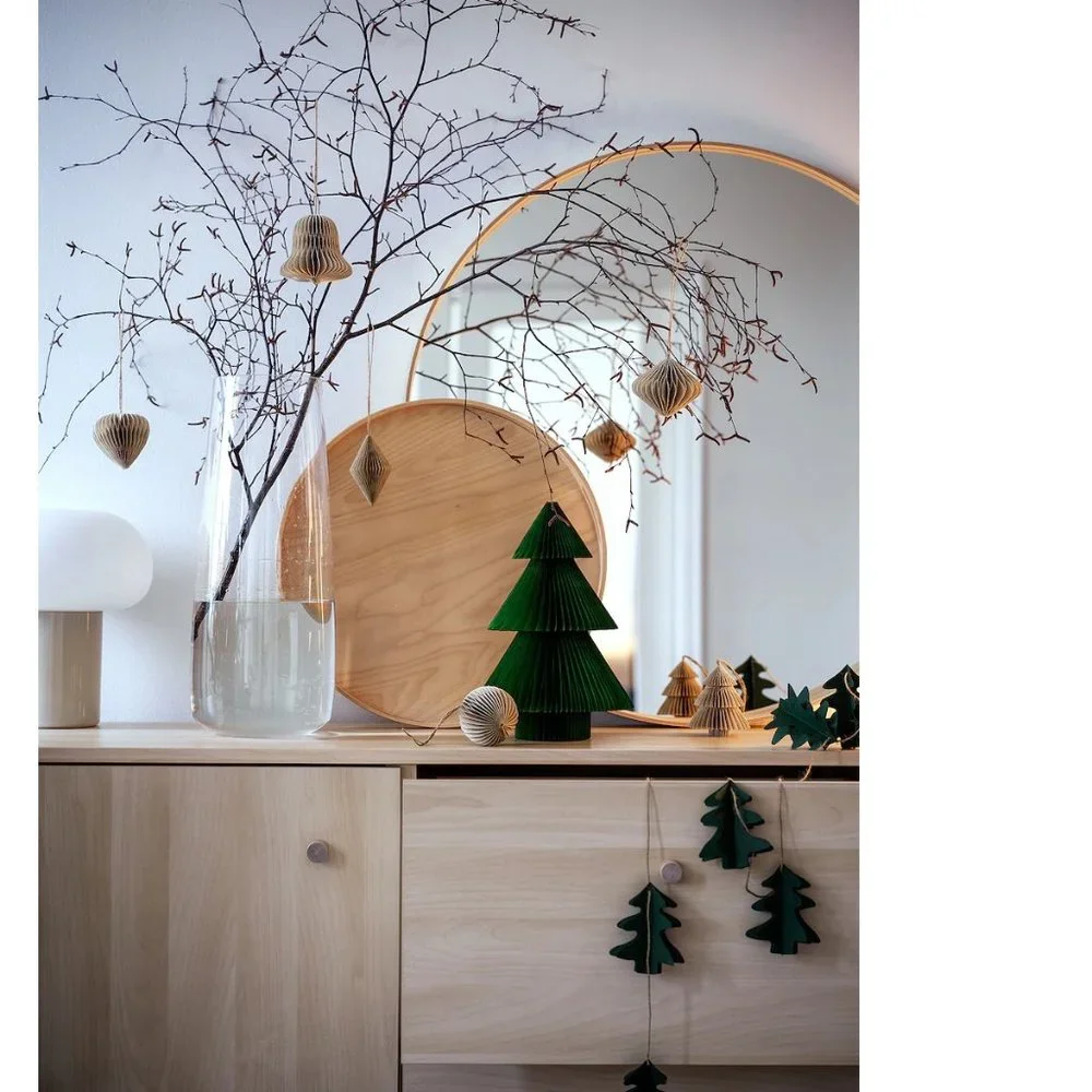 IKEA VINTER 2021 Garland, handmade Christmas tree shaped, green, 2 yard